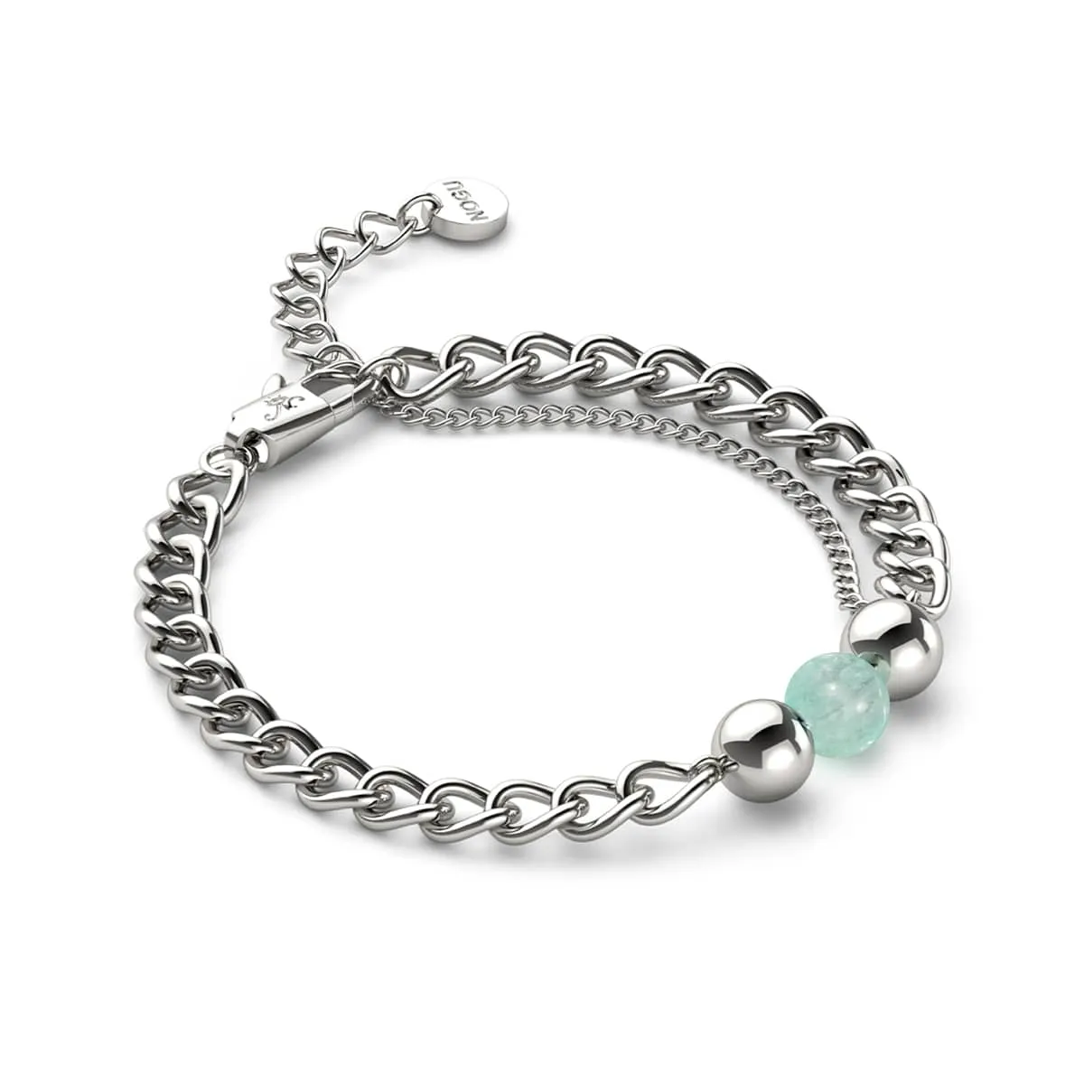 Fluorite x Silver | Gemstone Chain Bracelet