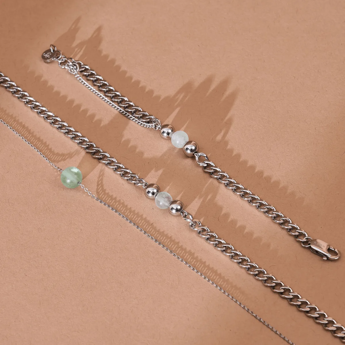 Fluorite x Silver | Gemstone Chain Bracelet