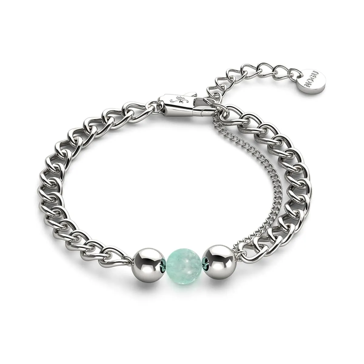 Fluorite x Silver | Gemstone Chain Bracelet