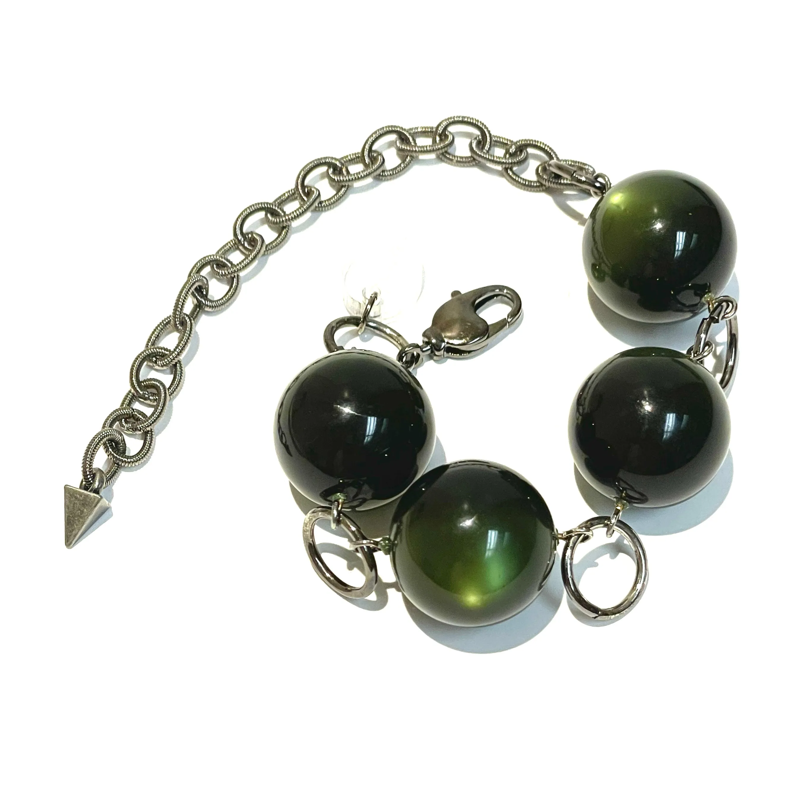 Forest Green Moonglow Stations Bracelet