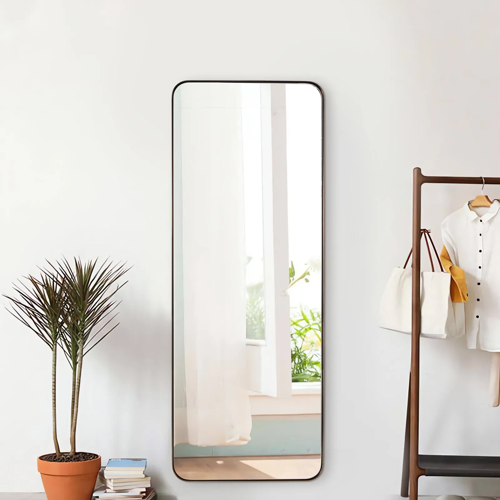 Full Length Mirror for Wall Full Body Rectangle Long Vanity Mirror | Stainless Steel Frame