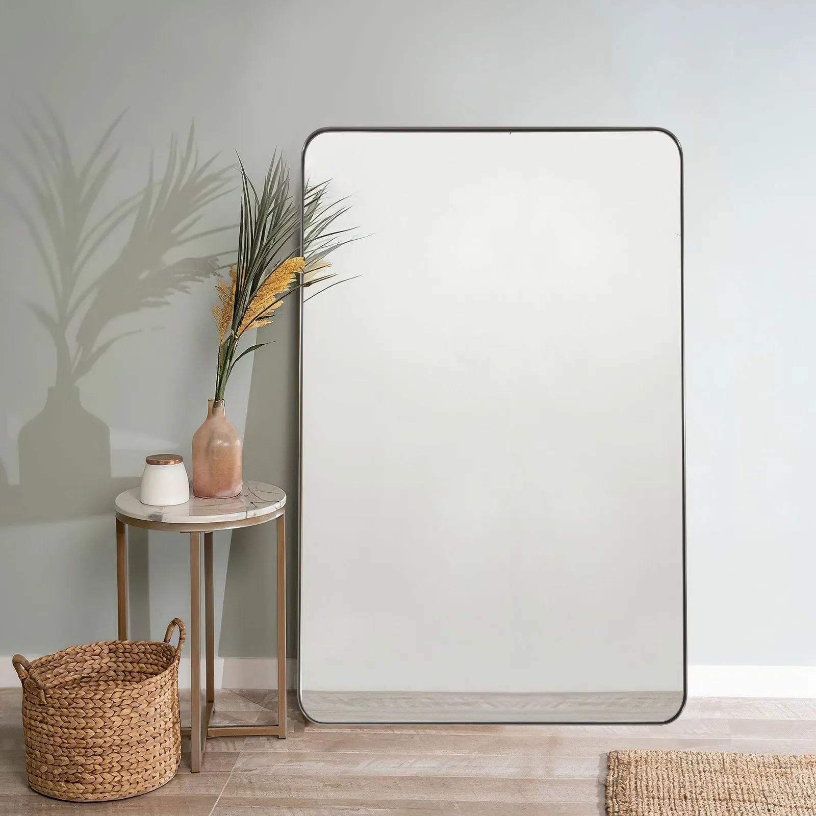 Full Length Mirror for Wall Full Body Rectangle Long Vanity Mirror | Stainless Steel Frame