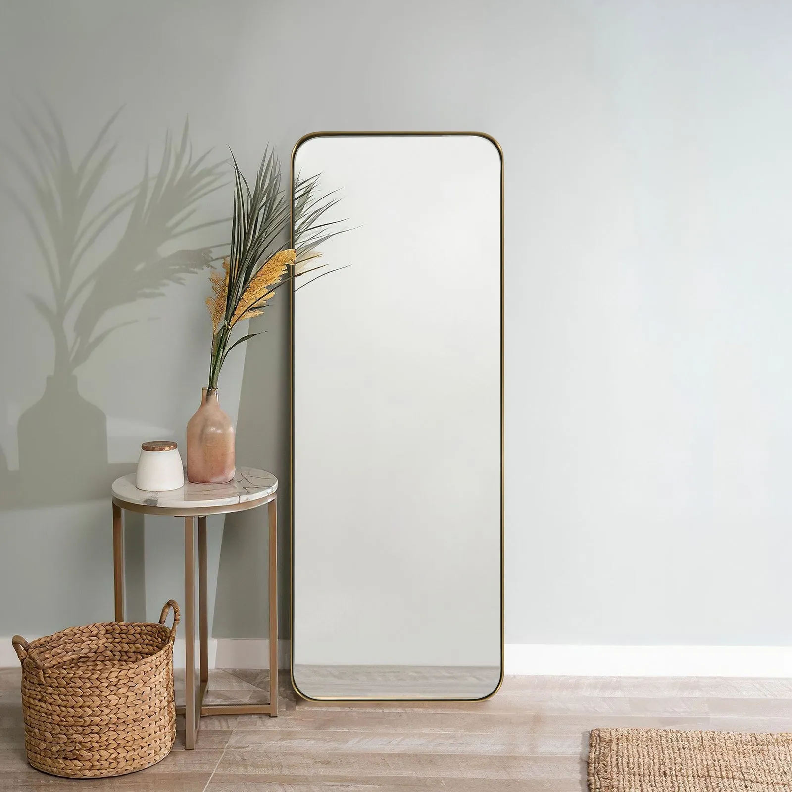 Full Length Mirror for Wall Full Body Rectangle Long Vanity Mirror | Stainless Steel Frame