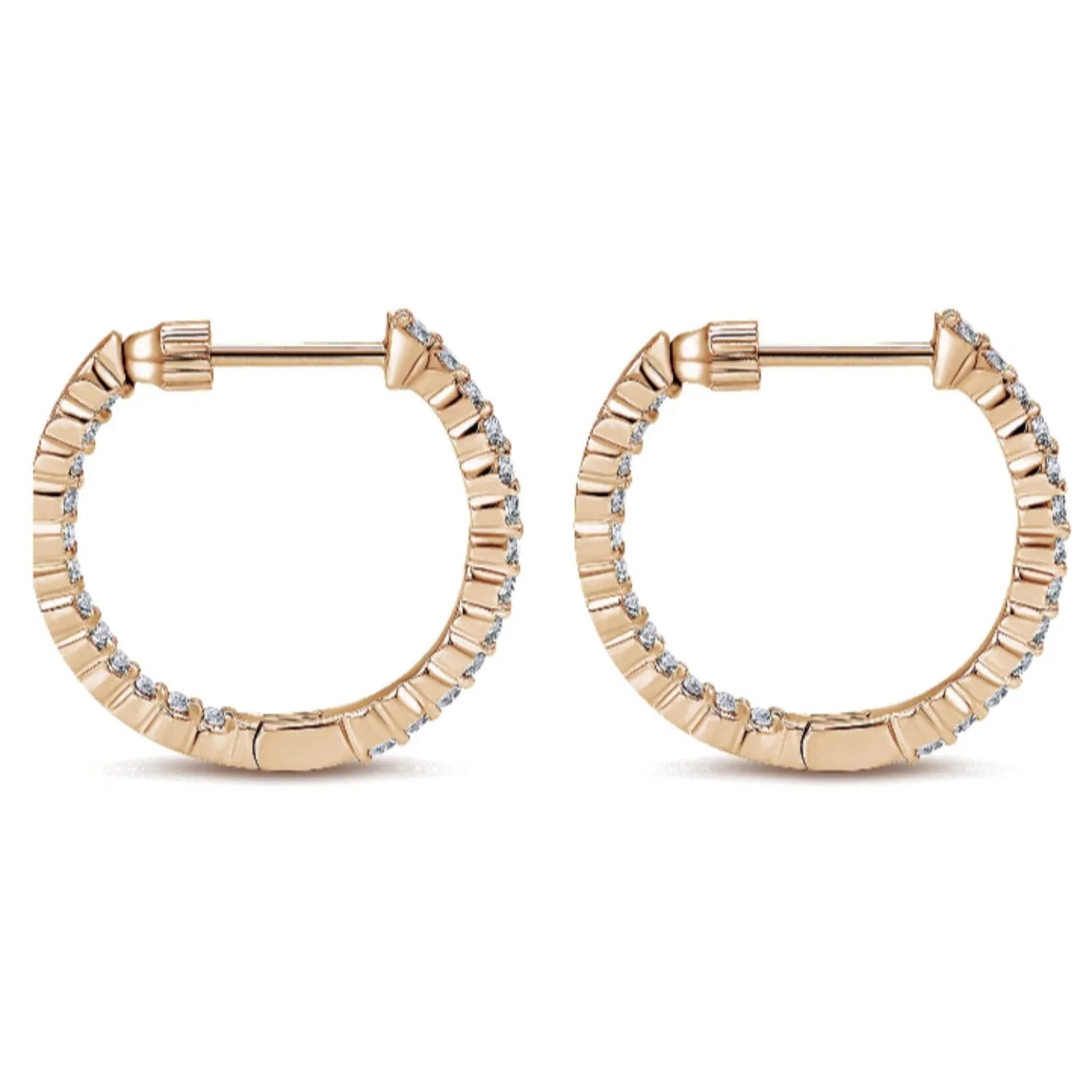 Gabriel & Co. 0.50 Carat "Inside & Out" Diamond Hoop Earrings