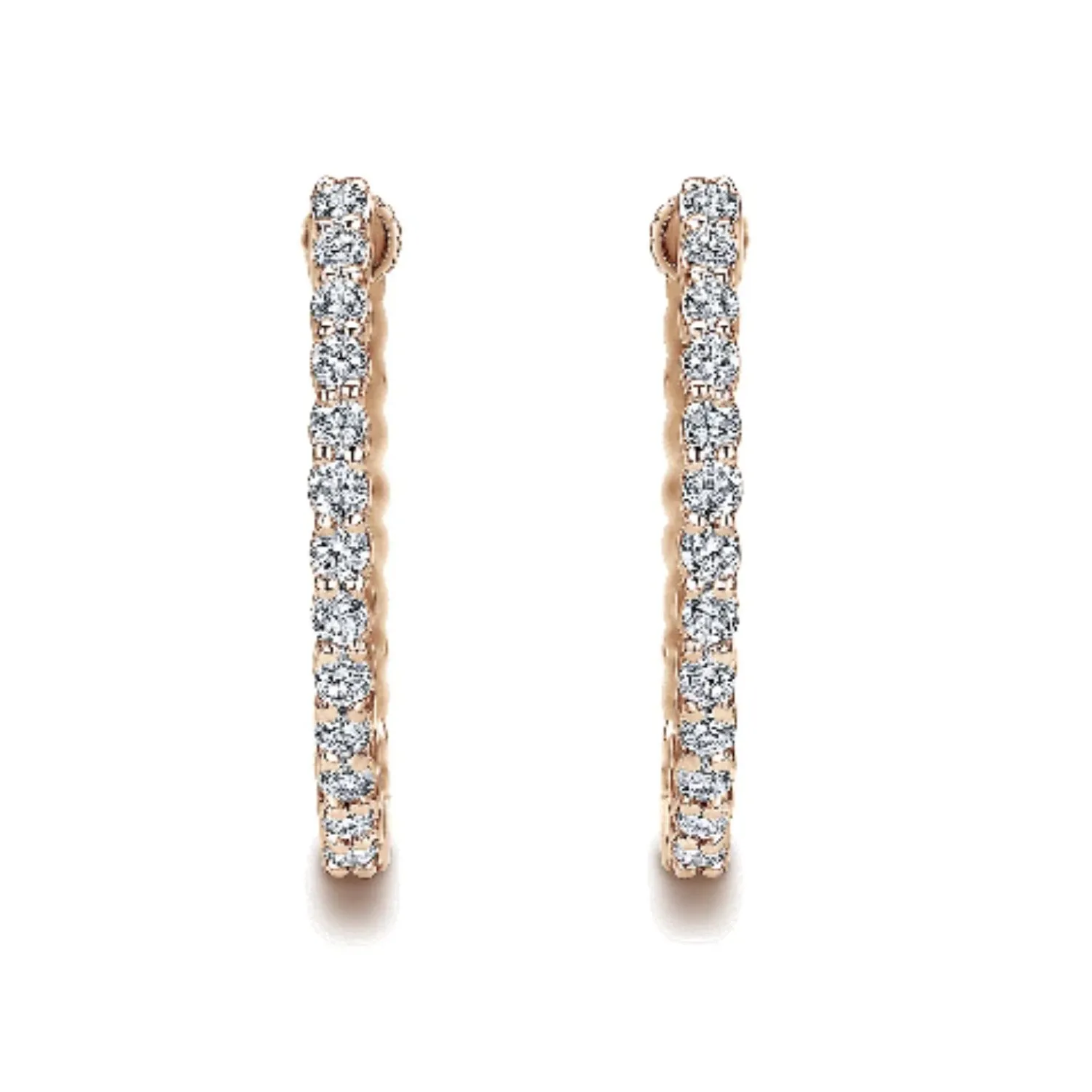 Gabriel & Co. 0.50 Carat "Inside & Out" Diamond Hoop Earrings