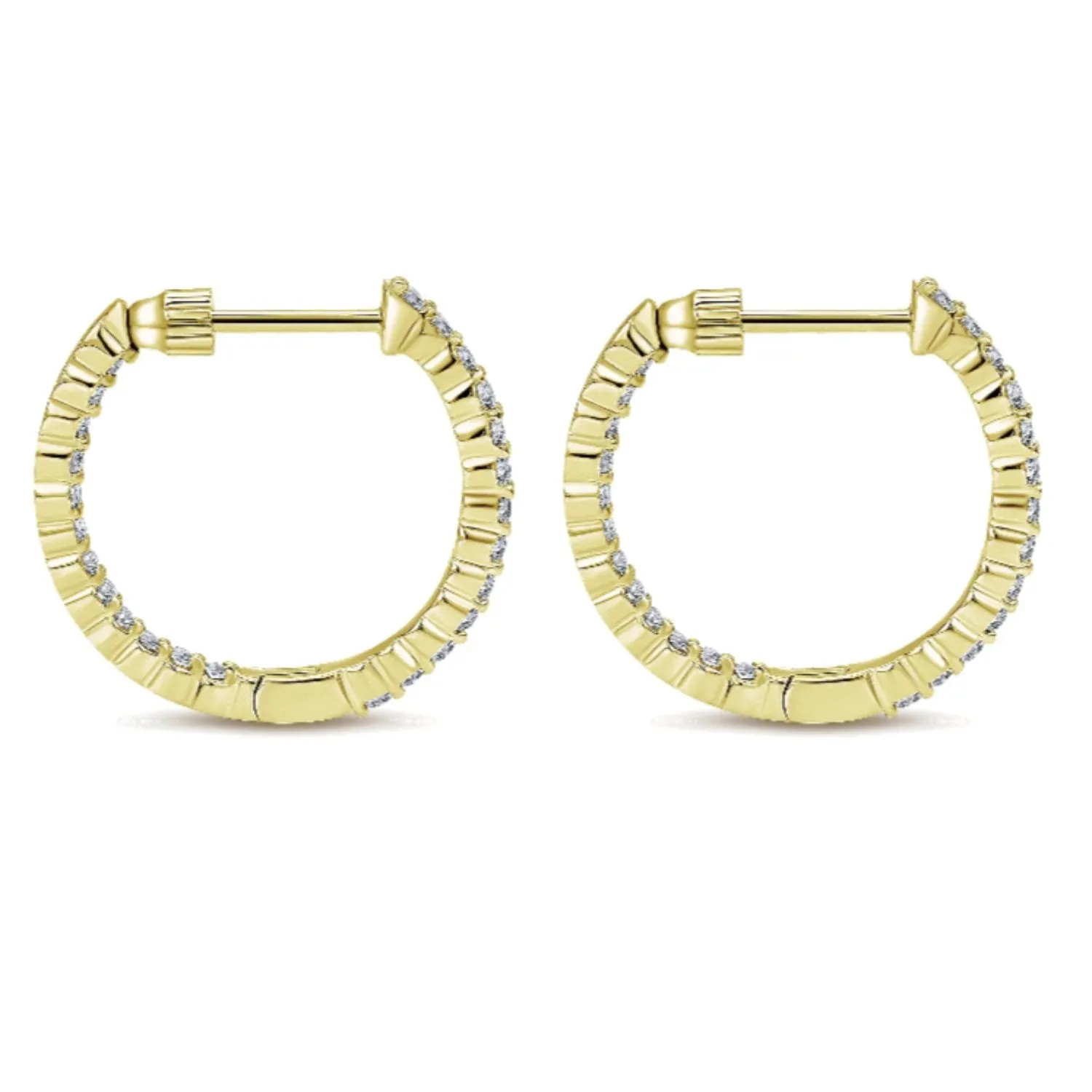 Gabriel & Co. 0.50 Carat "Inside & Out" Diamond Hoop Earrings