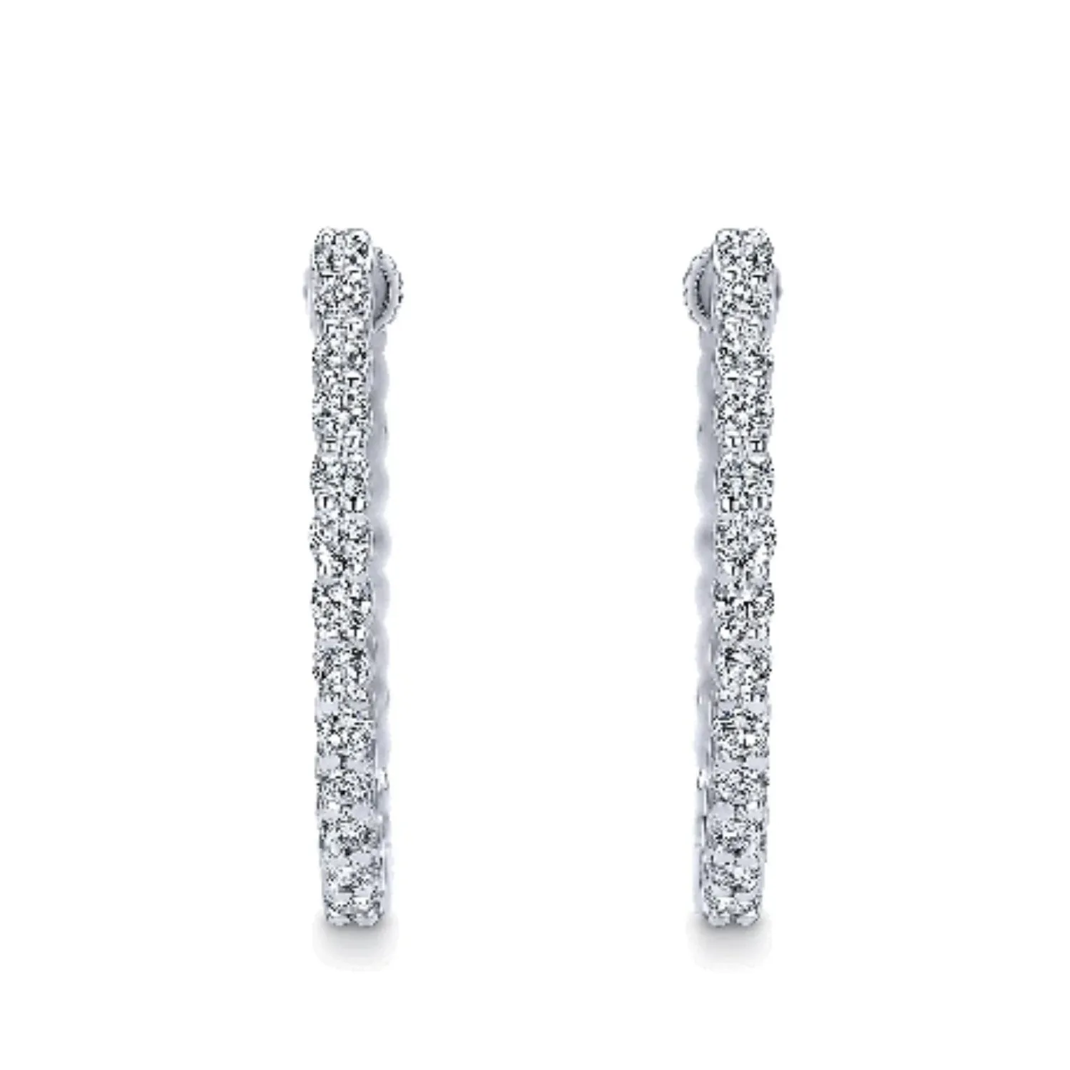 Gabriel & Co. 0.50 Carat "Inside & Out" Diamond Hoop Earrings