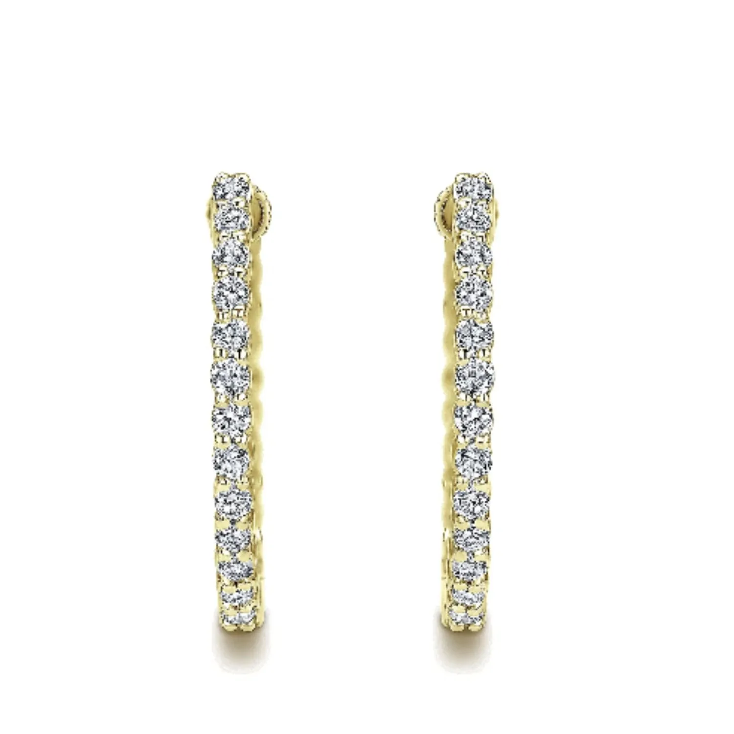 Gabriel & Co. 0.50 Carat "Inside & Out" Diamond Hoop Earrings