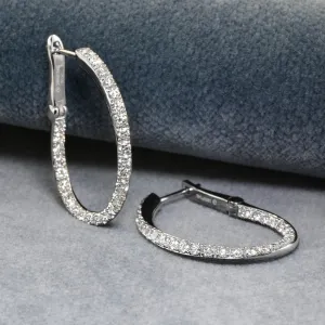 Glamorous Large Diamond Hoops