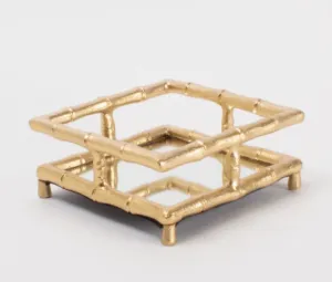 Gold Bamboo Beverage Napkin Holder