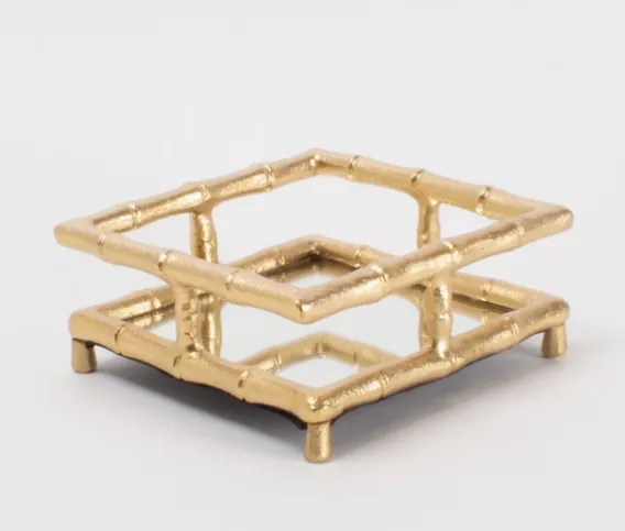 Gold Bamboo Beverage Napkin Holder