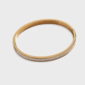 Gold Diamond Pave' Bangle