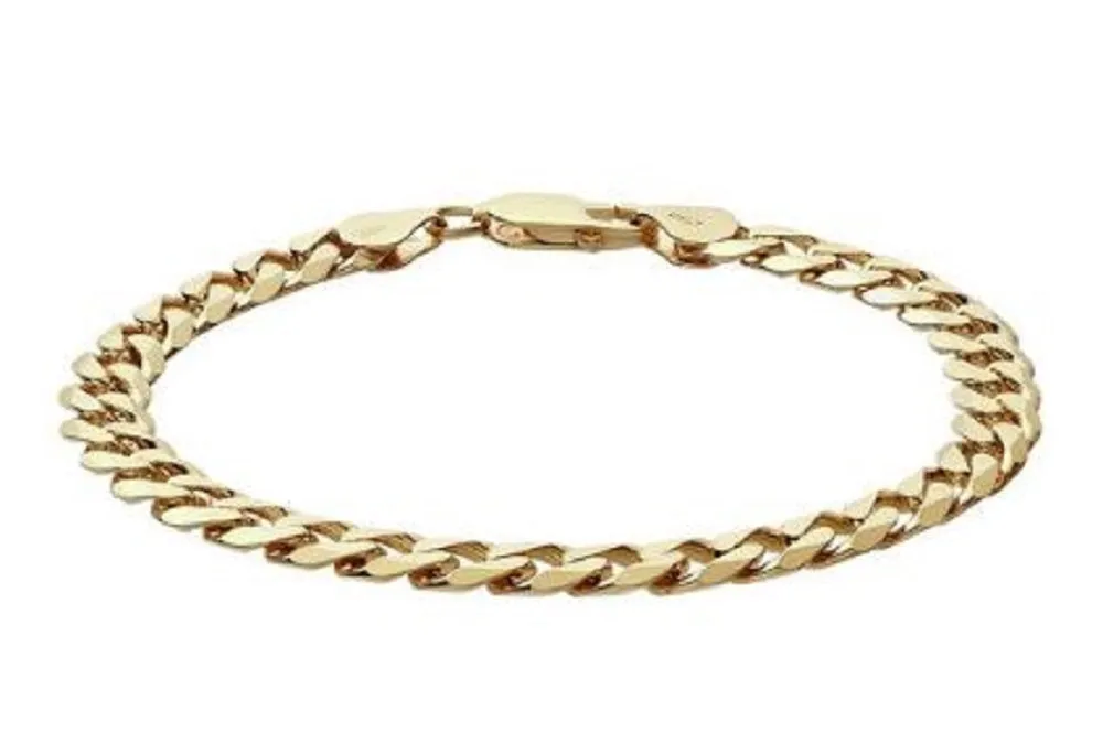 Gold Plated 925 Silver Cuban Curb Bracelet