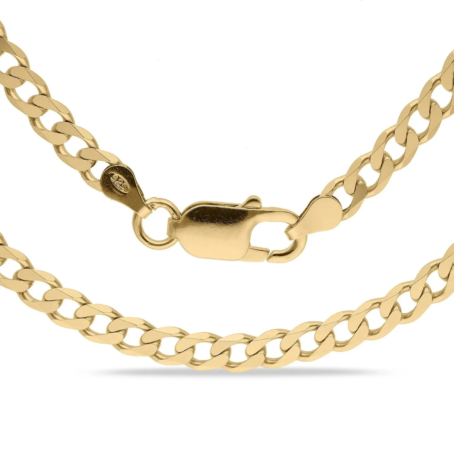 Gold Plated 925 Silver Cuban Curb Bracelet