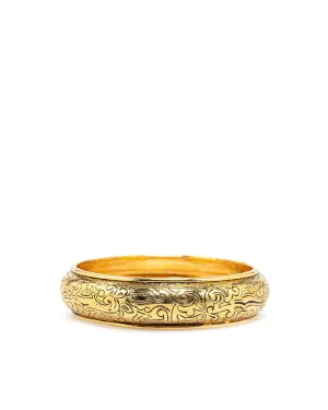 Gold Plated Floral Arabesques Bangle