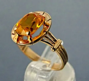 Golden Sapphire 14ct Rose Gold Ring