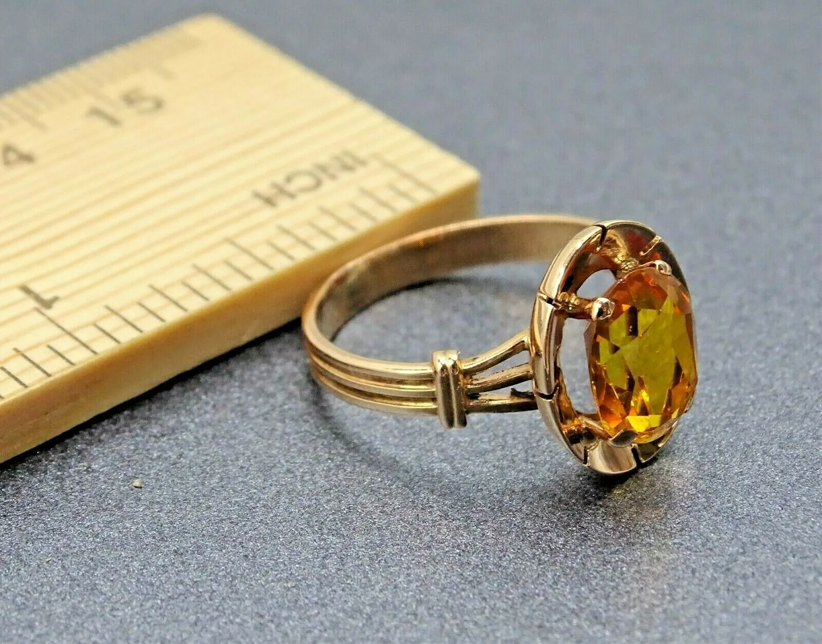 Golden Sapphire 14ct Rose Gold Ring