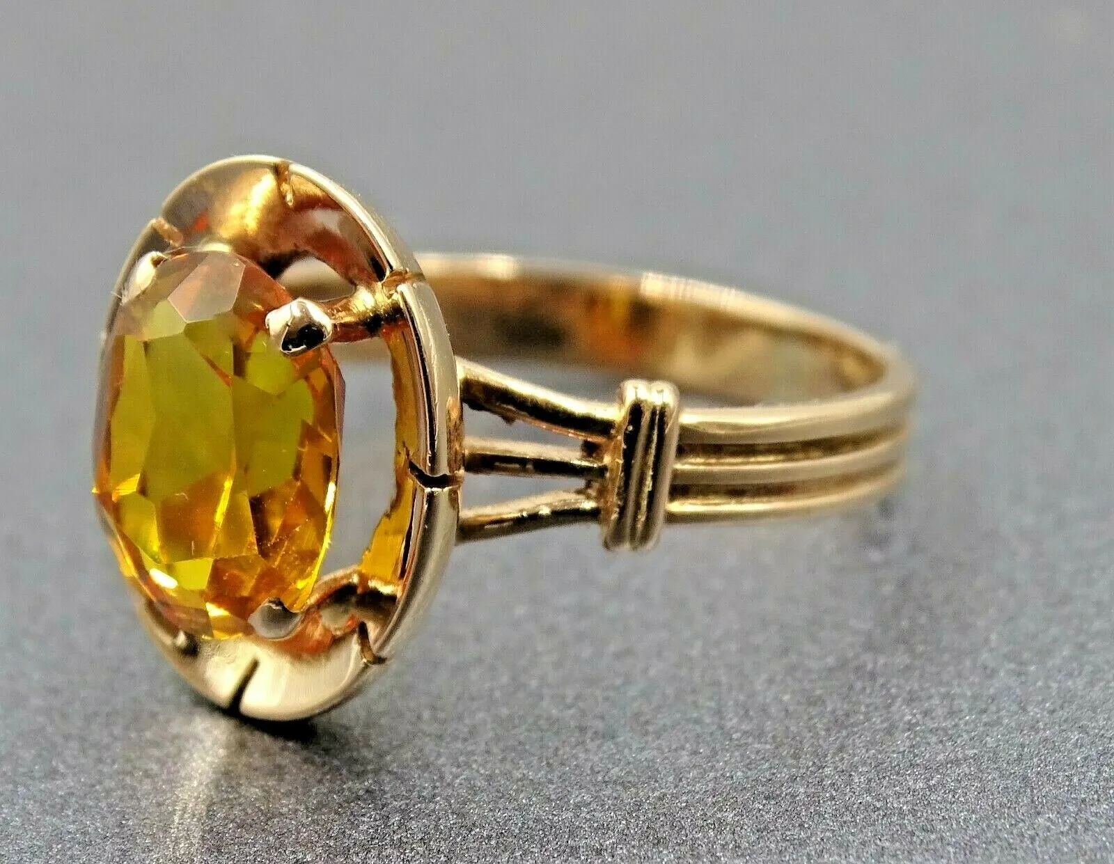 Golden Sapphire 14ct Rose Gold Ring