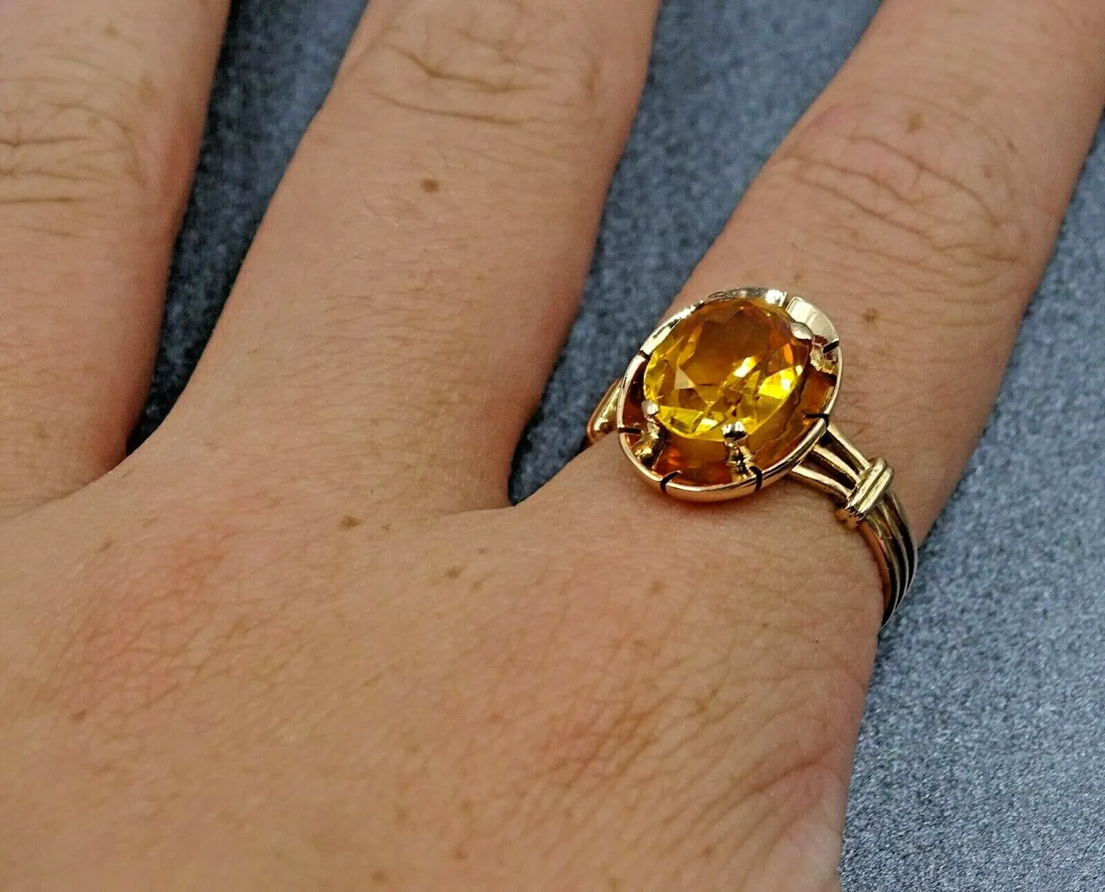 Golden Sapphire 14ct Rose Gold Ring