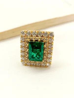 Harsha Emerald American Diamond Finger Ring