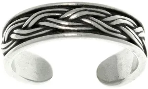 Jewelry Trends Sterling Silver Weave Celtic Rope Design Adjustable Toe Ring