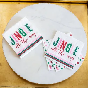 Jingle All The Way Cocktail Napkins   White/Multi   5"