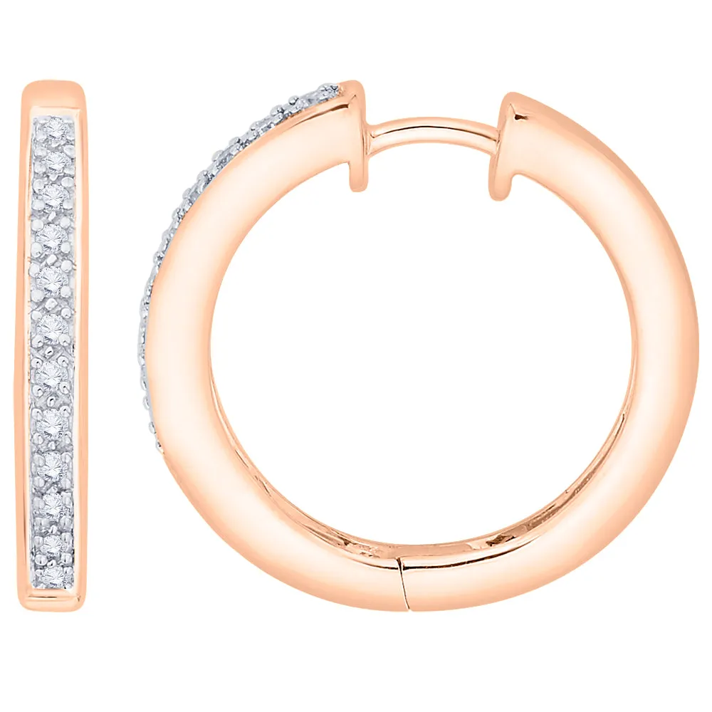 KATARINA 1/5 cttw Prong Set Diamond Hoop Earrings