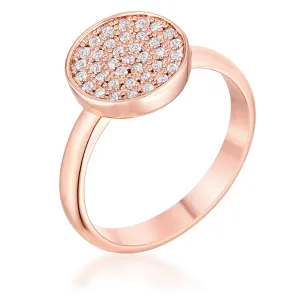 Krystal CZ Rose Gold Pave Circle Ring | .2ct