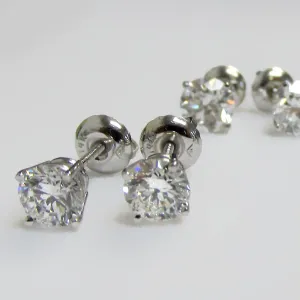 Lab Grown Diamond Stud Earrings 14k White Gold 1 ct. tw.