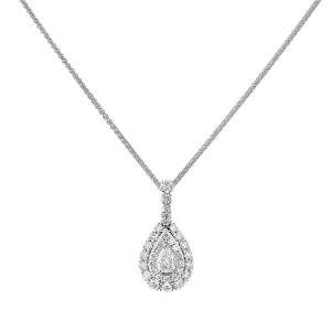 L'Amour Crisscut Diamond Double Halo Pendant