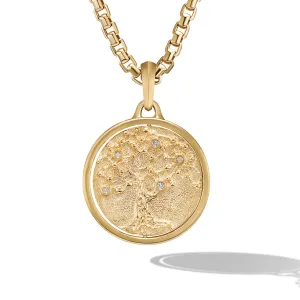 Life and Death Duality Amulet in 18K Yellow Gold with Diamonds