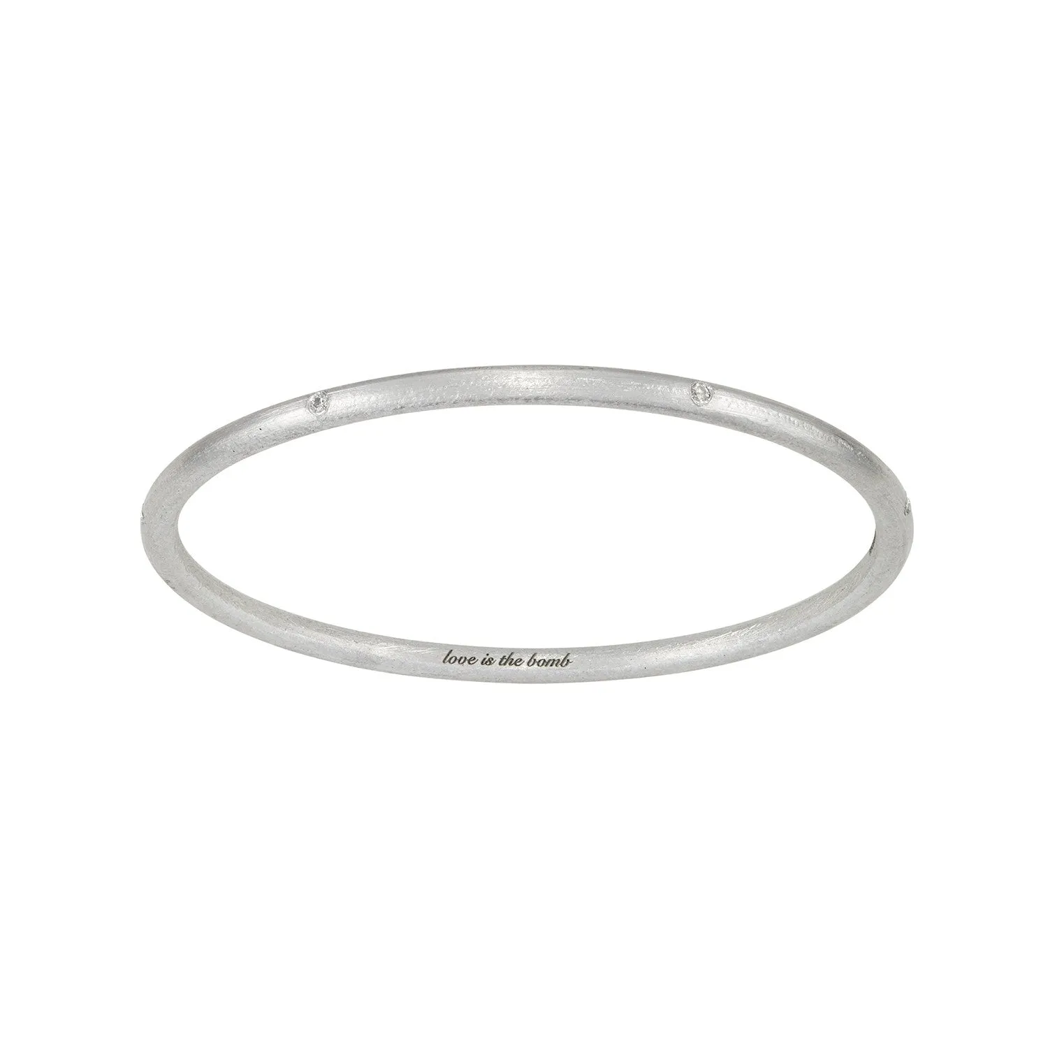 LOVE IS THE BOMB  7 DIAMOND BANGLE