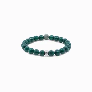 Malachite and Moss Agate Bead Bracelet