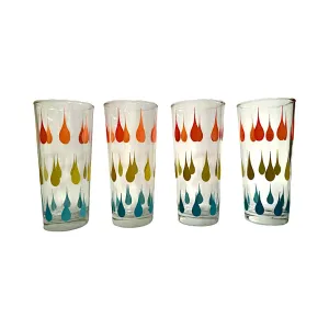 MCM Mid-Century Atomic Tear Drop Collins Glasses (Set of 4)