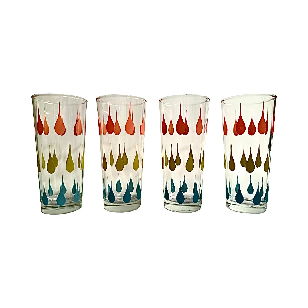 MCM Mid-Century Atomic Tear Drop Collins Glasses (Set of 4)