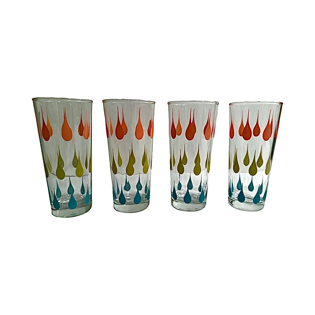 MCM Mid-Century Atomic Tear Drop Collins Glasses (Set of 4)