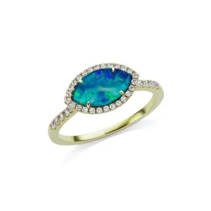 Meira T Moonstone Australian Gold and Diamond Ring