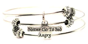 Never Go To Bed Angry Triple Style Expandable Bangle Bracelet