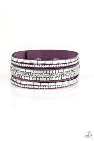 PAPARAZZI Rebel In Rhinestones - Purple BRACELET