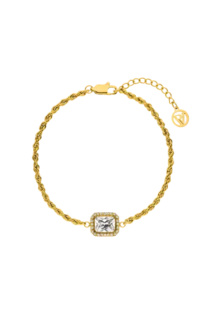 Pavé Emerald Bracelet 14K Gold Plated