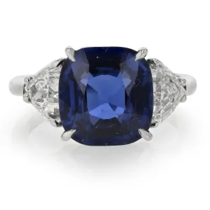 Platinum Sapphire & Diamond Ring