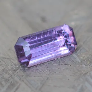 Purple Sapphire Long Octagon -  0.85 carats, Step Cut - Saturated Purple Sapphire - 7.4x3.6mm