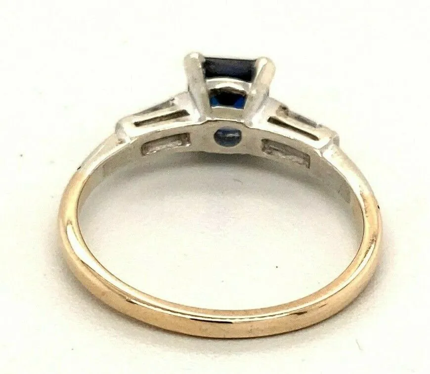 Sapphire & Cubic Zirconia 9ct Yellow & White Gold Ring