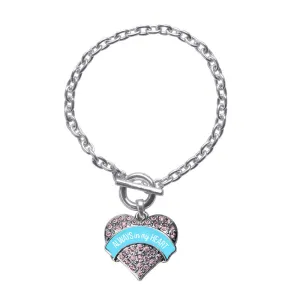 Silver Always in my Heart Pregnancy & Infant Loss Support Pink Pink Pave Heart Charm Toggle Bracelet