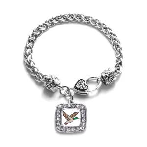 Silver Duck Season Square Charm Braided Bracelet