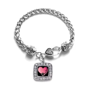 Silver Grandma Square Charm Braided Bracelet