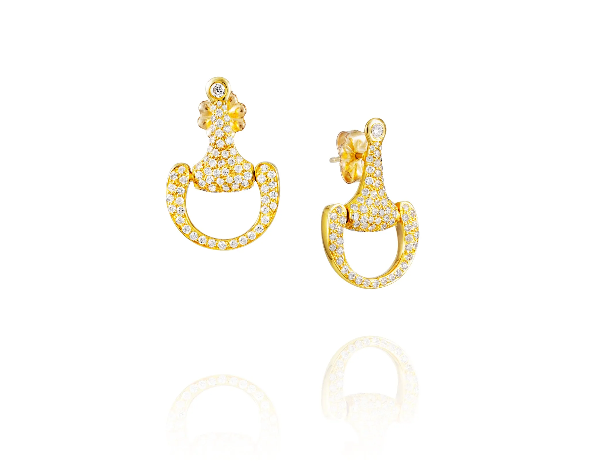 Small Equestrian Bit Earrings | Diamond