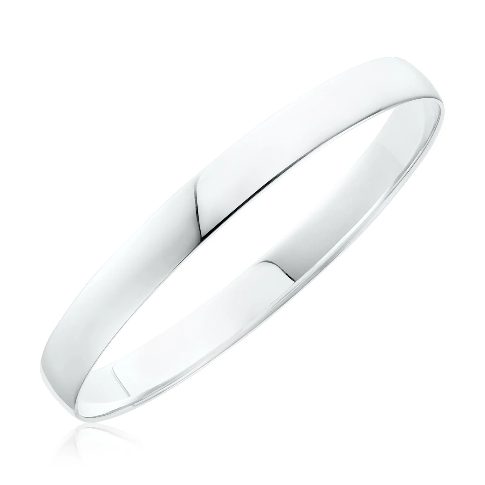 Sterling Silver 65X4mm Polished Solid Bangle