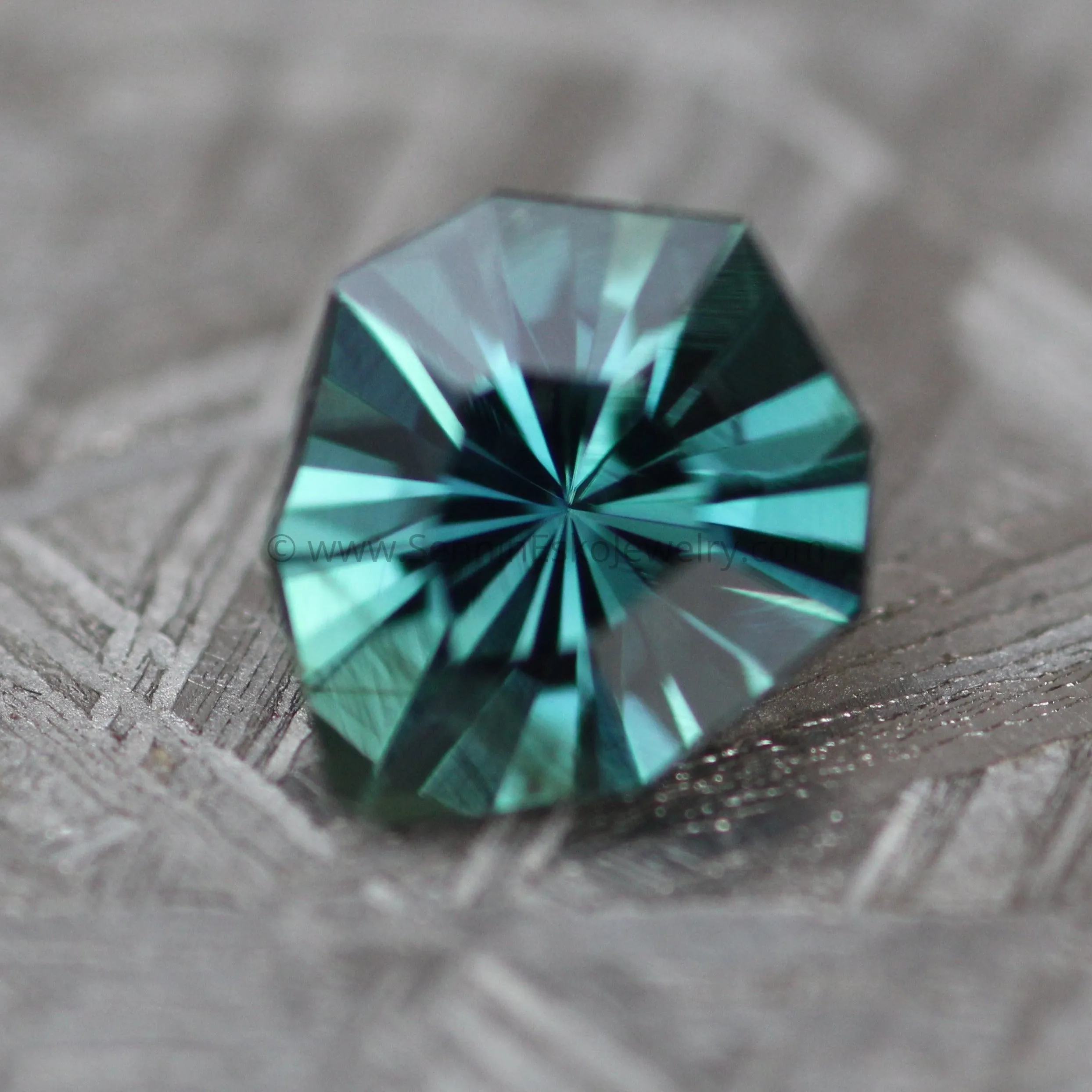 Teal Sapphire Shield - 1.36carats, Freeform Cut - 7.3x6.4mm