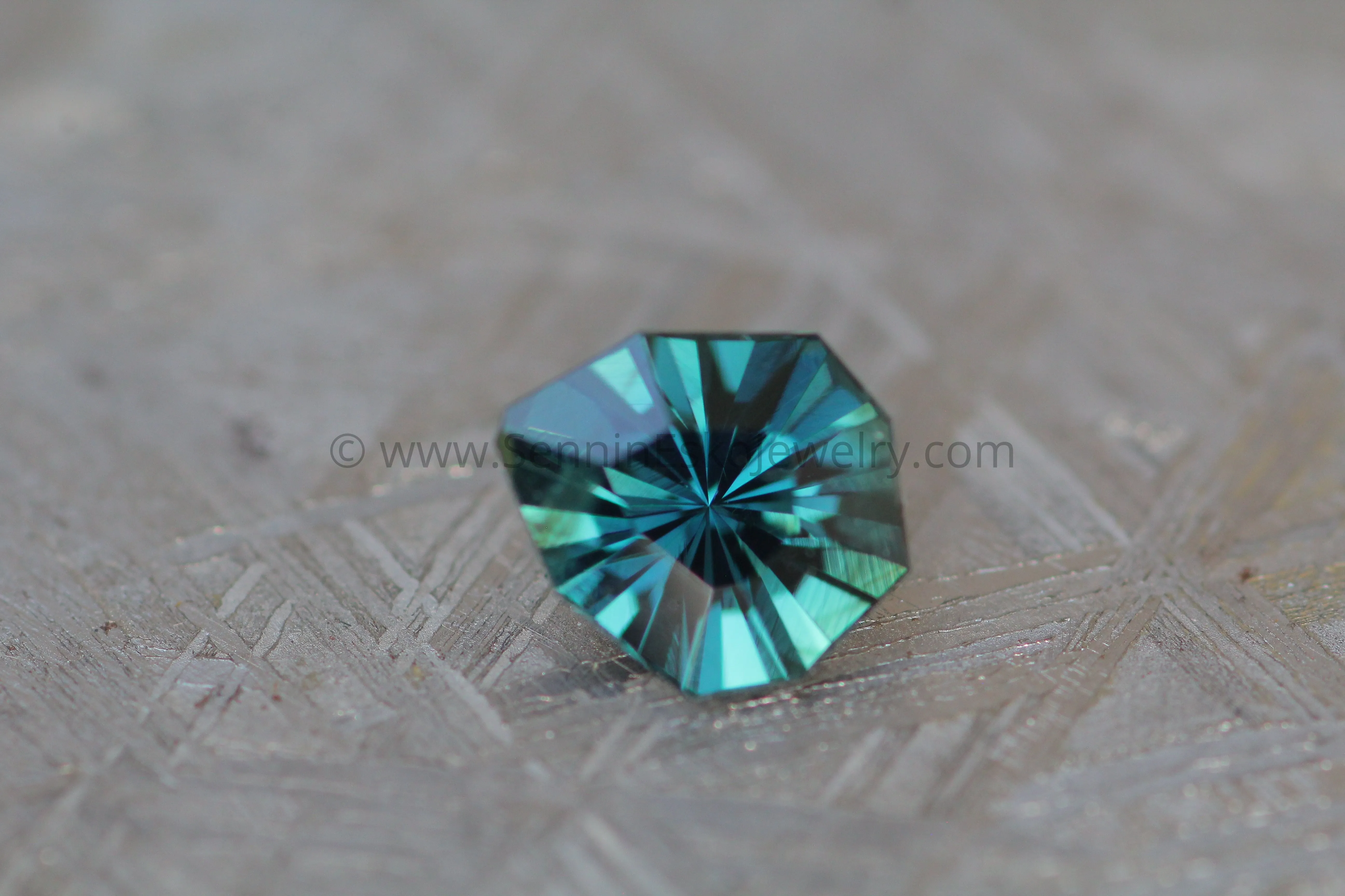 Teal Sapphire Shield - 1.36carats, Freeform Cut - 7.3x6.4mm